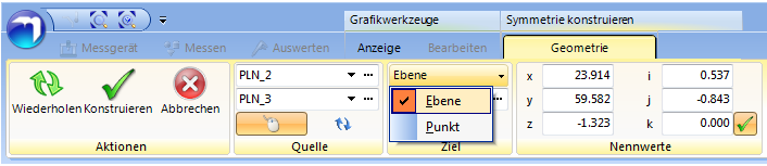 Konstruktion Symmetrie Menu Auswahl de
