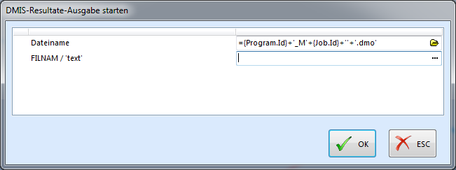 DMIS Resultate Ausgabe